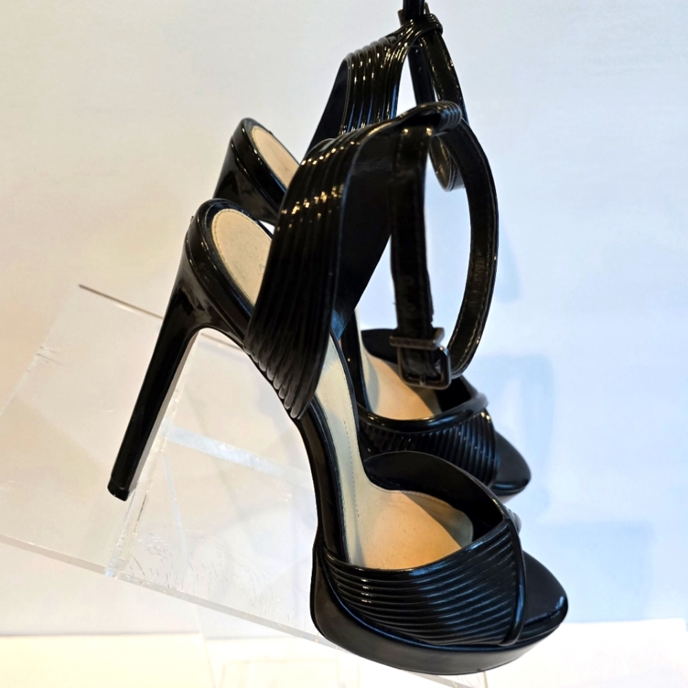 Gianni Bini, Emaleigh Black Patent Leather Heels, 7.5 US